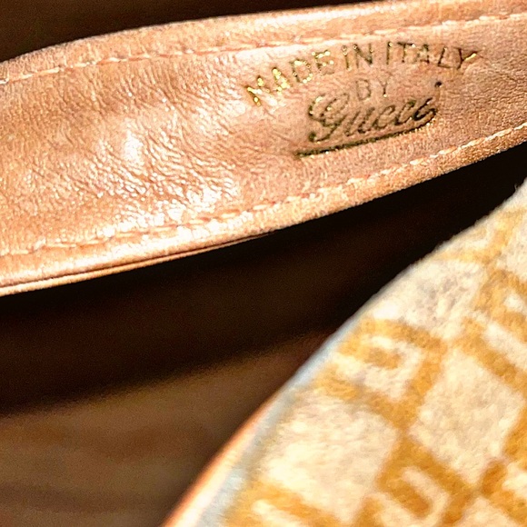 Authentic Vintage Gucci Suede Monogram GG Web Striped Shoulder Bag - Picture 9 of 12